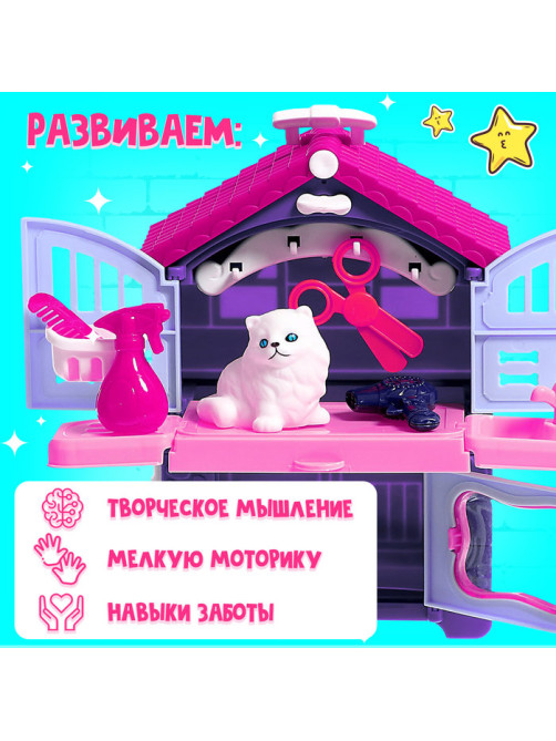 Игровой набор Happy Valley «Кошкин дом», питомец с аксессуарами, МИКС