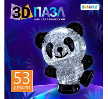Пазл 3D детский ZABIAKA «Панда», кристаллический, 53 детали, МИКС