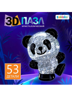 Пазл 3D детский ZABIAKA «Панда», кристаллический, 53 детали, МИКС