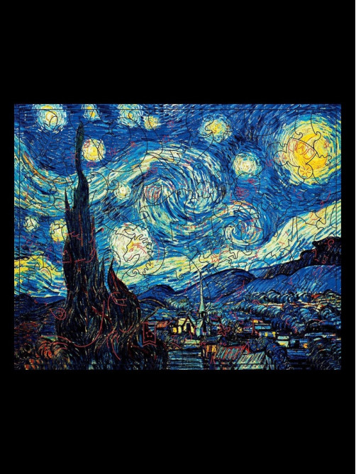 Пазл деревянный фигурный Puzzle «Винсент Ван Гог. Звёздная ночь», 126 элементов
