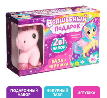 Пазлы с игрушкой «Волшебный подарок», 86 деталей