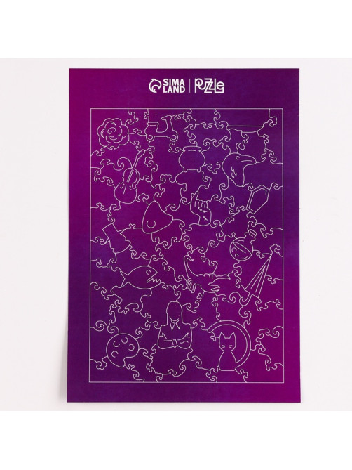 Пазл деревянный фигурный Puzzle «Девочка в чёрном платье», 80 элементов
