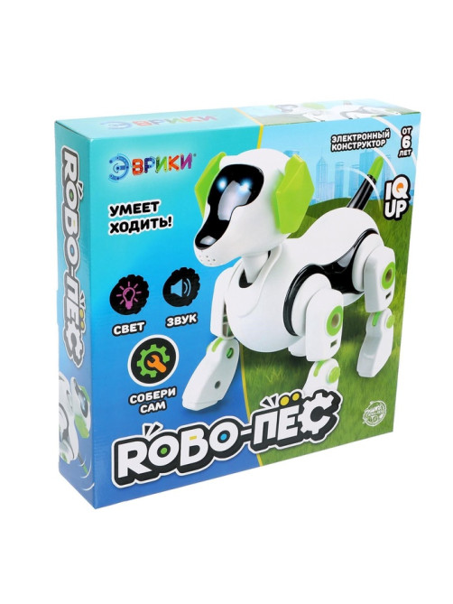 Робот «Robo-пёс» Эврики, электронный конструктор, интерактивный: звук, свет, на батарейках