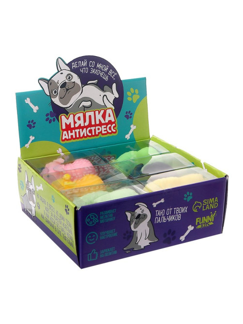 Антистресс сквиш мялка Funny toys «Пёсик», в шоубоксе, МИКС
