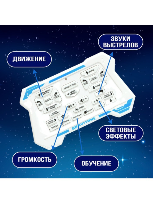 Робот на пульте управления IQ BOT GRAVITONE, радиоуправление, интерактивный, русское озвучивание, цвет серый