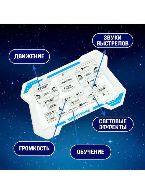 Робот на пульте управления IQ BOT GRAVITONE, радиоуправление, интерактивный, русское озвучивание, цвет синий