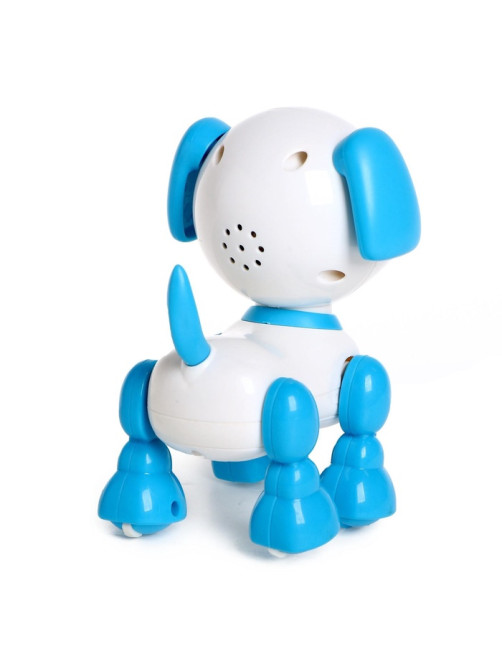 Робот собака «Питомец» IQ BOT, интерактивный: с записью звуков, реагирует на хлопки, звук, свет, на батарейках, фиолетовый