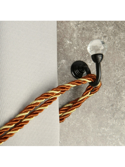 Держатель для штор CAPPIO KS007, однорожковый, черный, 2 шт.
