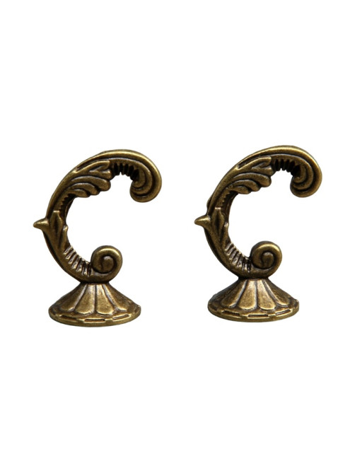 Держатель для штор «ТУНДРА» KS002, однорожковый, цвет бронза, набор 2 шт.