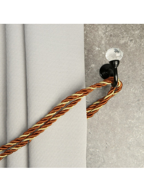 Держатель для штор CAPPIO KS007, однорожковый, черный, 2 шт.