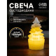 Светодиодная фигура «Свеча ёлка» 4.5×10×4.5 см, пластик, от батареек AG13×3, свечение тёплое белое