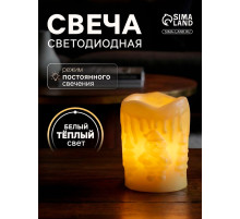 Светодиодная фигура «Свеча» 4.5×7.5×4.5 см, пластик, от батареек AG13×3, свечение тёплое белое