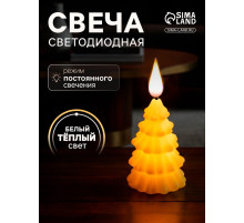 Светодиодная фигура «Ёлочка» 6×12×6 см, пластик, от батареек AG13×3, свечение тёплое белое