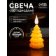 Светодиодная фигура «Ёлочка» 6×12×6 см, пластик, от батареек AG13×3, свечение тёплое белое