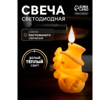 Светодиодная фигура «Снеговик» 7×12.5×5.5 см, пластик, от батареек AG13×3, свечение тёплое белое