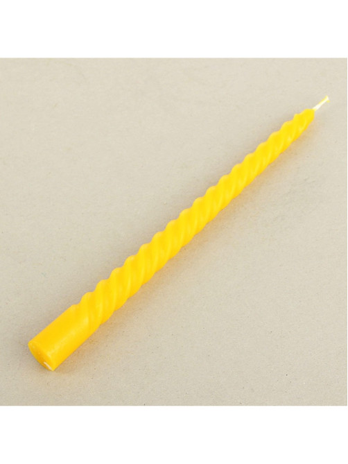 Свеча витая, 2.2×25 см, лакированная жёлтая