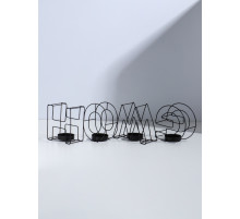 Подсвечник металлический на 4 свечи TAKE IT EASY, Home, 13.5×42 см, чёрный