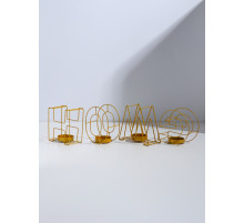 Подсвечник металлический на 4 свечи TAKE IT EASY, Home, 13.5×42 см, золото