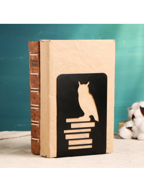 Держатель-подставка для книг «Сова на книгах», набор 2 шт., черный