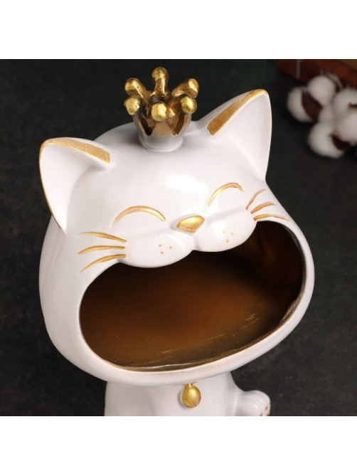Подставка для мелочей «Кот», гипс, 26×17 см