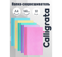Набор папок-скоросшивателей A4, 160 мкм, Calligrata «Акварель», 10 штук, пастель, МИКС