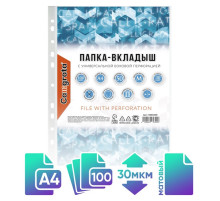 Файл-вкладыш А4, 30 мкм, Calligrata, матовый, вертикальный, 100 штук