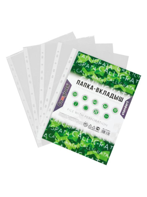 Файл-вкладыш А4, 40 мкм, Calligrata, матовый, вертикальный, 100 штук