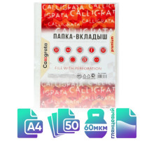 Файл-вкладыш А4, 60 мкм, Calligrata, плотные, глянцевый, вертикальный, 50 штук