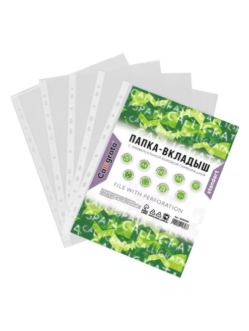 Файл-вкладыш А4, 40 мкм, Calligrata, матовый, вертикальный, 50 штук