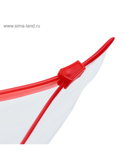 Папка-конверт на ZIP-молнии Calligrata А65 (122×240 мм), 100 мкм, прозрачная, МИКС