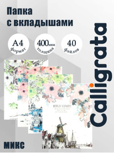 Папка формат А4, с 40 прозрачными файлами «Город», МИКС