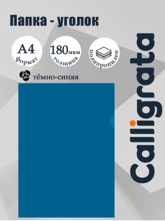 Папка уголок А4 180 мкм, Calligrata DeLuxe, черничный, непрозрачный, с тиснением
