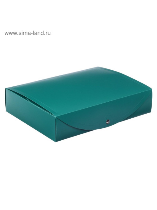 Короб архивный на кнопке А4 Calligrata, 70 мм, 800 мкм, разборный, зелёный