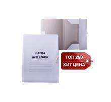 Папка для бумаг с завязками Calligrata, картон немелованный, 220 г/м², белый, до 200 л, микс