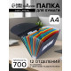 Папка 12 отделений, А4, с цветными разделителями, черная