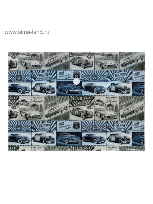 Папка-конверт на кнопке, А5, 180 мкм, МИКС