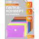 Папка-конверт на кнопке, А7, 180 мкм, Calligrata рифлёная, флуоресцентная, МИКС