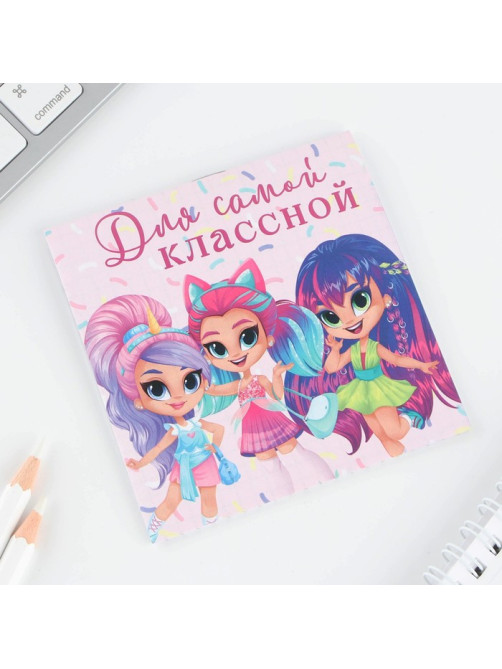 Блокнот 10×10, 16 листов «Девочки» МИКС