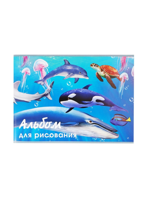Альбом для рисования Calligrata «Морской мир» А4, 40 листов, на скрепке, плотность листов 100 г/м², обложка из мелованного картона
