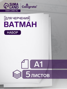Набор ватманов чертёжных А1, 160 г/м², 5 листов
