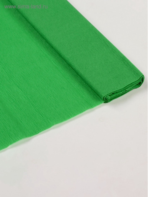 Бумага крепированная 50×200 см, в рулоне, 32 г/м², зелёная