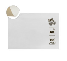 Картон хром-эрзац А3 (30×42 см), 100 листов, 260 г/м², «Ладога» немелованный, 0.35 мм