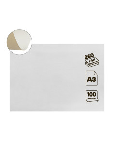 Картон хром-эрзац А3 (30×42 см), 100 листов, 260 г/м², «Ладога» немелованный, 0.35 мм