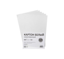 Картон белый А4, 6 листов, 220 г/м² Calligrata, немелованный, на скобе, ЭКОНОМ