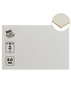 Картон переплётный (обложечный) 2.0 мм, 10×15 см, 1250 г/м², белый