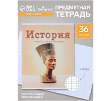Предметная тетрадь по истории Calligrata «Предметы», 36 листов, в клетку, со справочным материалом, обложка из мелованного картона
