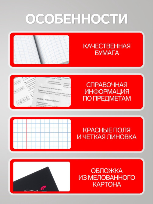 Предметная тетрадь по английскому языку Calligrata «Предметы», 36 листов, в клетку, со справочным материалом, обложка из мелованного картона