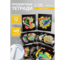 Набор предметных тетрадей Calligrata TOP «Кеды», 12 предметов, 48 листов, со справочным материалом, картонная обложка