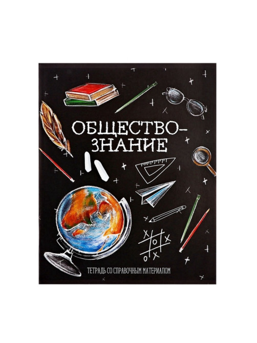 Предметная тетрадь по обществознанию Calligrata «Доска», 48 листов, в клетку, со справочным материалом, обложка из мелованного картона