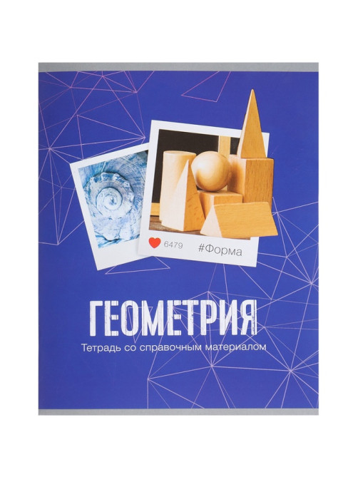 Предметная тетрадь по геометрии Calligrata «Фото», 48 листов, в клетку, со справочным материалом, обложка из мелованного картона